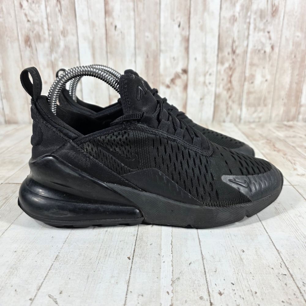 Nike Air Max 270 Triple Black Sneakers BQ5776-001 Womens 6.5 / Kids 5Y